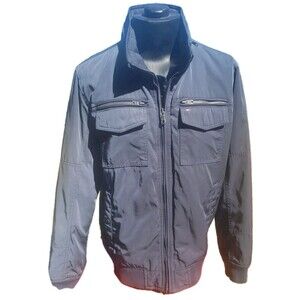 Tommy Hilfiger Bomber Jacket Blue Men’s Size Large Water and Wind Resistant EUC
